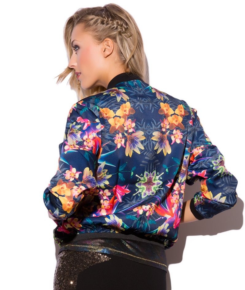 bomber flores espalda